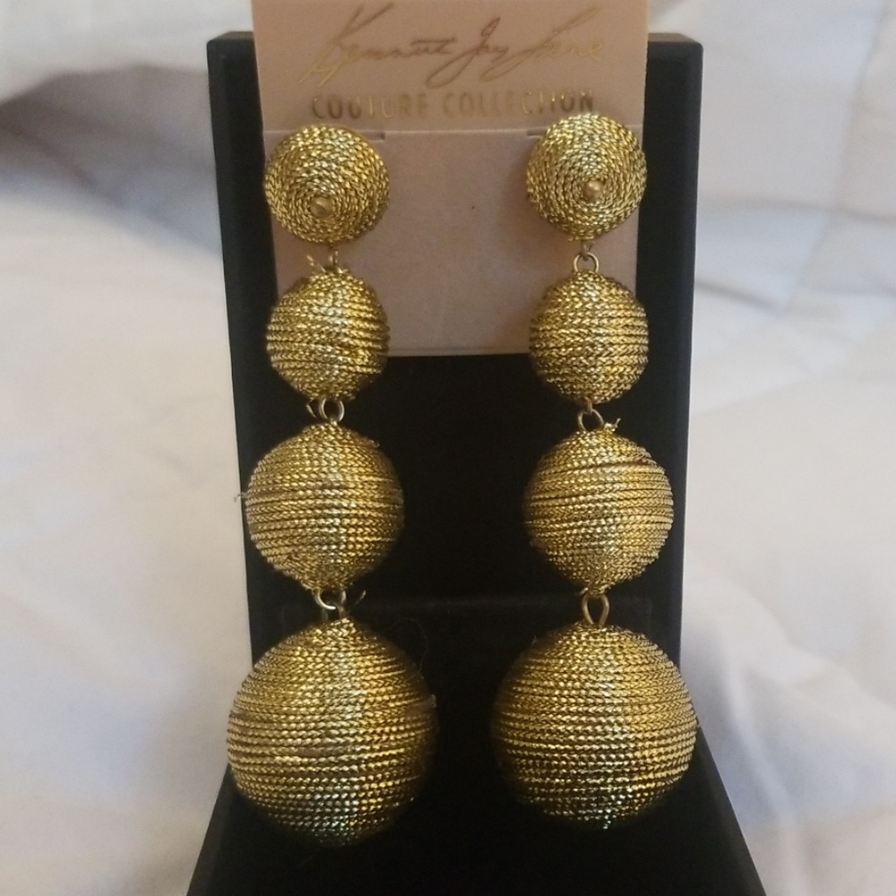 Kenneth Jay Lane gold drop earrings